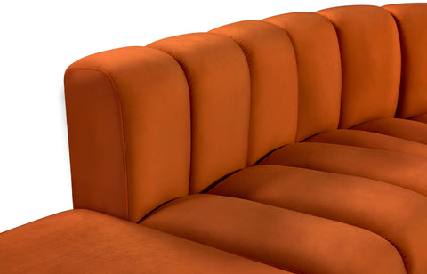 Briar Cognac 146 Velvet Upholstered Modular Sectional, 6-Piece
