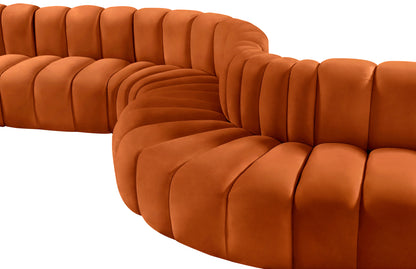 Zara Cognac Velvet Modular Sofa S6D