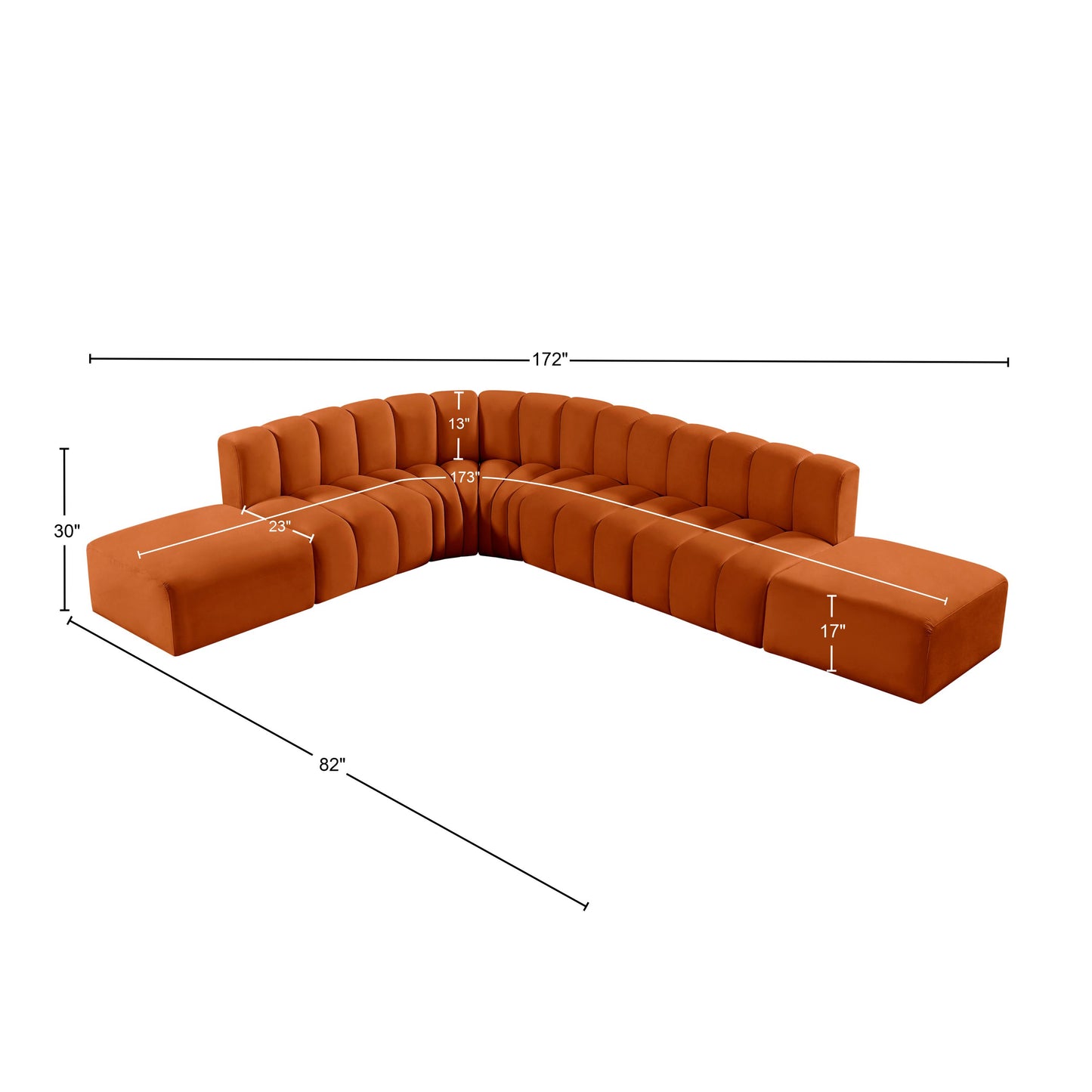 zara cognac velvet modular sofa s7a