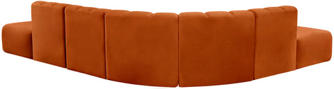 Briar Cognac 172 Velvet Upholstered Modular Sectional, 7-Piece