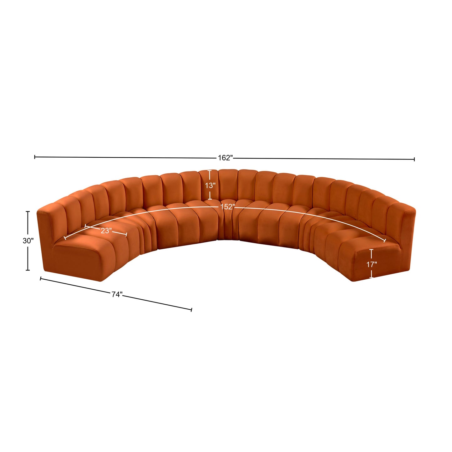 zara cognac velvet modular sofa s7b