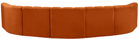 Briar Cognac 162 Velvet Upholstered Modular Sectional, 7-Piece