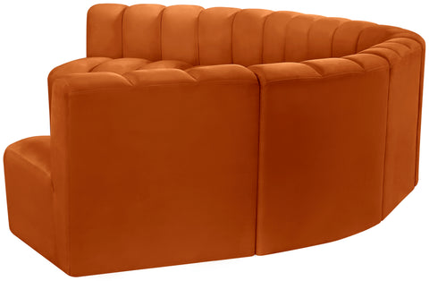 Briar Cognac 162 Velvet Upholstered Modular Sectional, 7-Piece