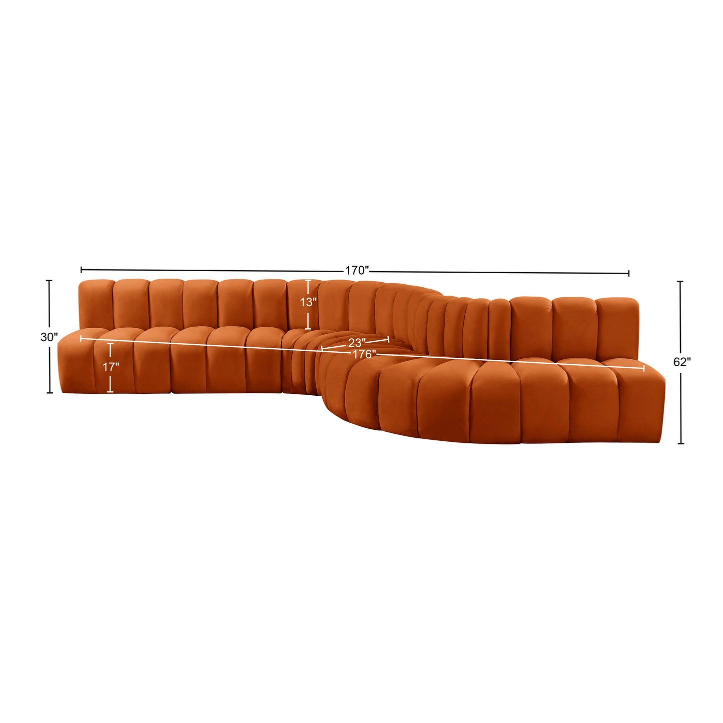 zara cognac velvet modular sofa s7c