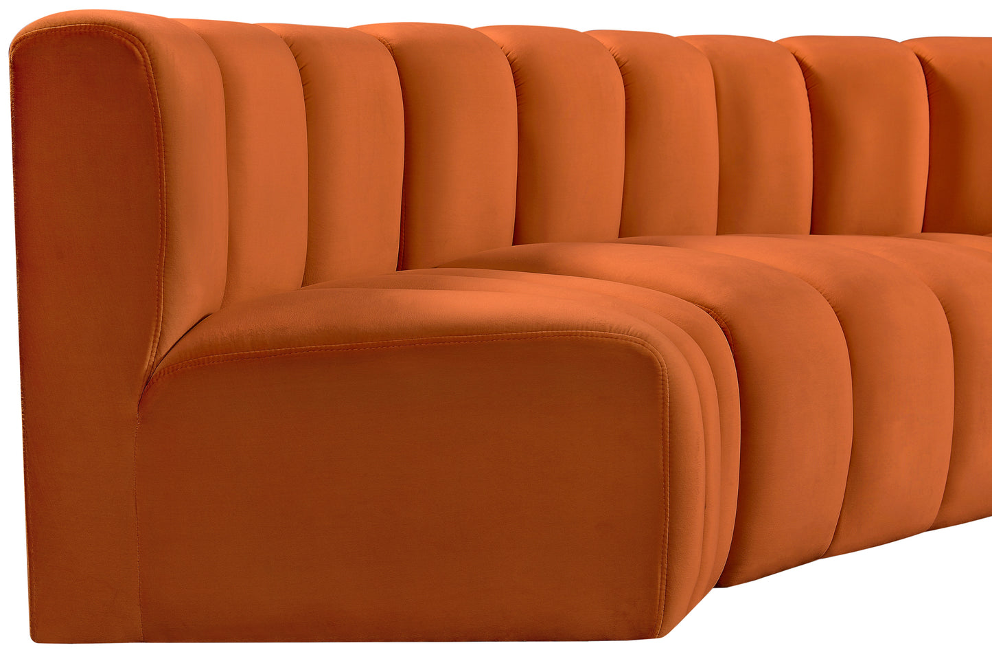 zara cognac velvet modular sofa s7c