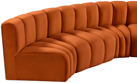Briar Cognac 170 Velvet Upholstered Modular Sectional, 7-Piece