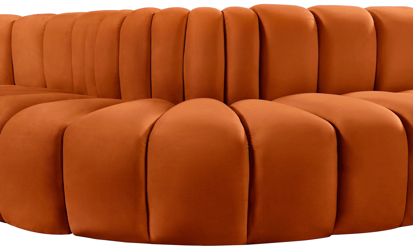 zara cognac velvet modular sofa s7c