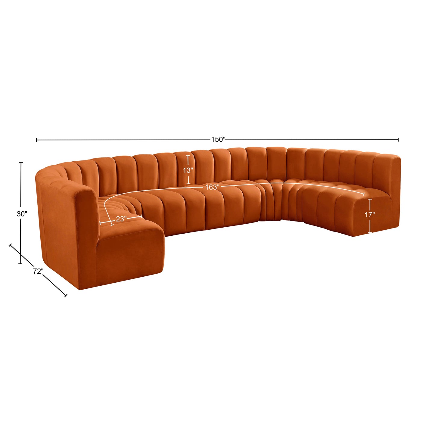 zara cognac velvet modular sofa s8a