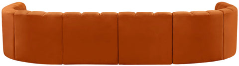 Briar Cognac 150 Velvet Upholstered Modular Sectional, 8-Piece