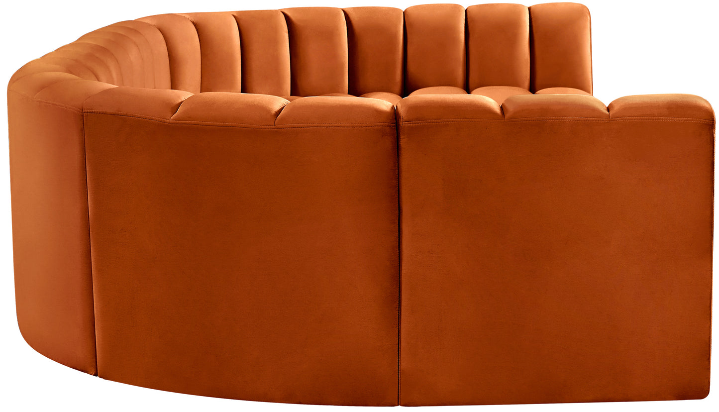 zara cognac velvet modular sofa s8a