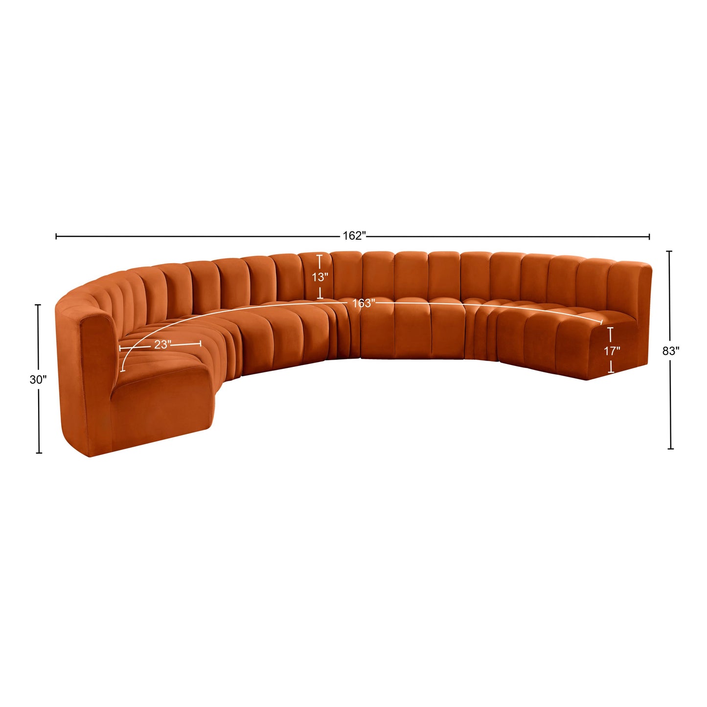 zara cognac velvet modular sofa s8b