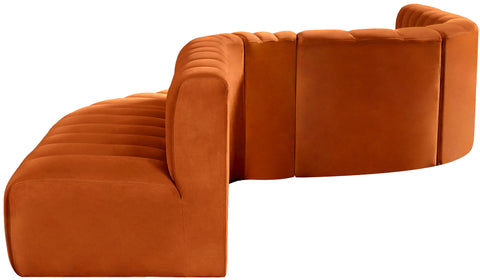 Briar Cognac 197 Velvet Upholstered Modular Sectional, 8-Piece
