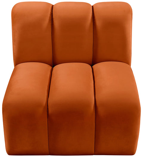 Briar Cognac Velvet Upholstered Modular Straight Chair, 1 Piece