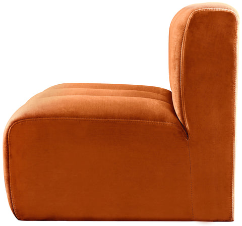 Briar Cognac Velvet Upholstered Modular Straight Chair, 1 Piece