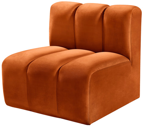 Briar Cognac Velvet Upholstered Modular Straight Chair, 1 Piece