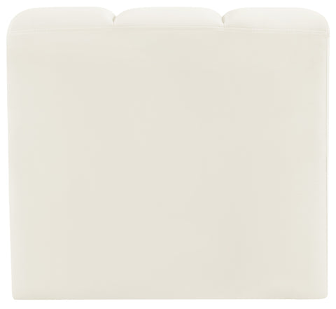 Briar Cream Velvet Upholstered Modular Curved Corner Chair, 1 Piece