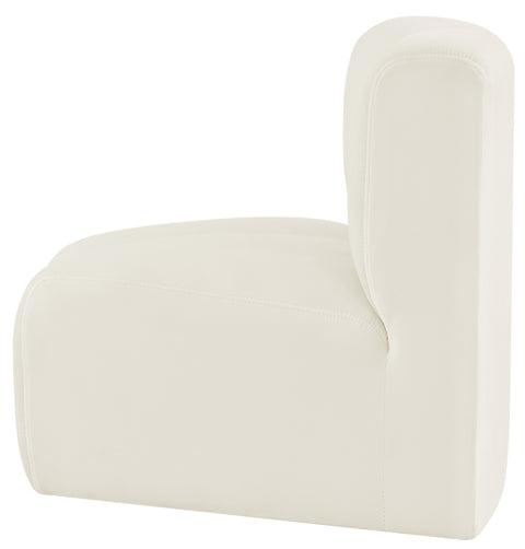Briar Cream Velvet Upholstered Modular Curved Corner Chair, 1 Piece