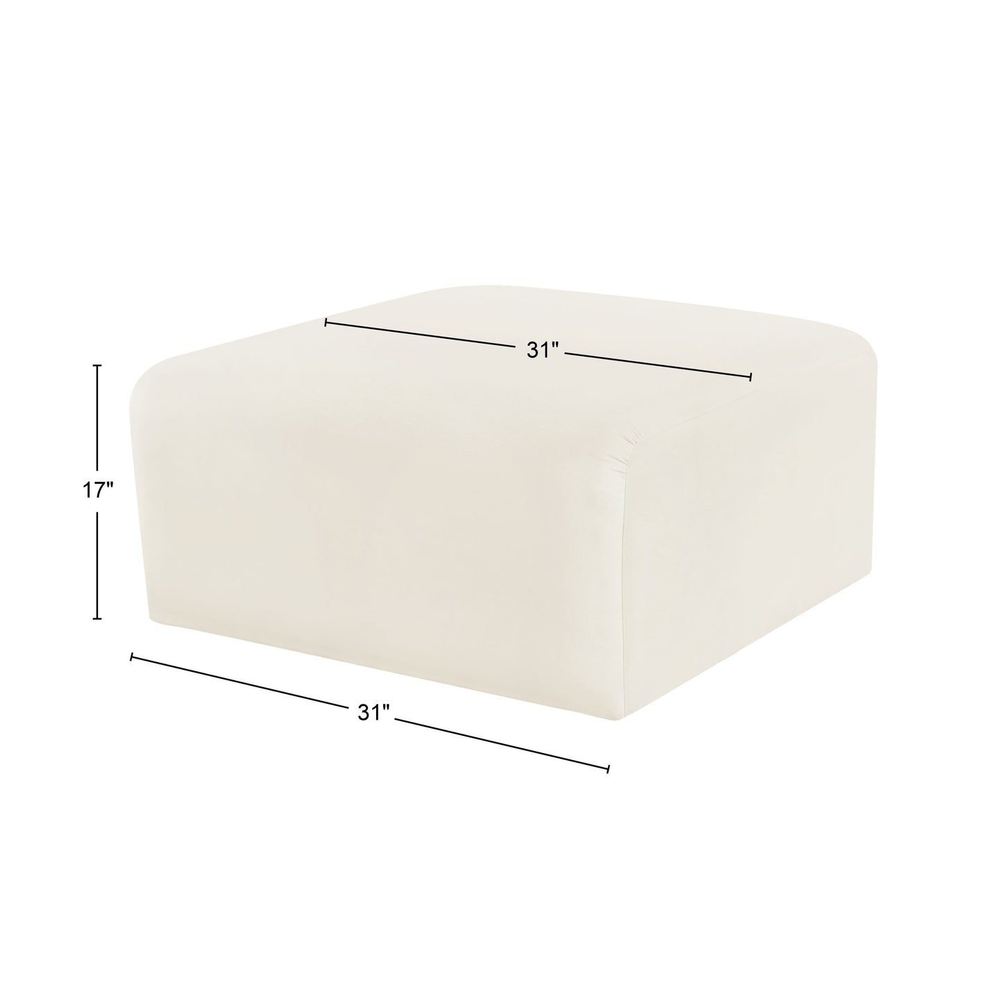 zara cream velvet ottoman ott