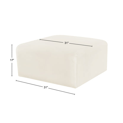 Zara Cream Velvet Ottoman Ott