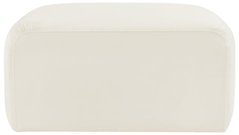 Briar Cream Velvet Upholstered Modular Ottoman, 1 Piece