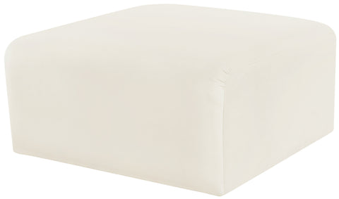 Briar Cream Velvet Upholstered Modular Ottoman, 1 Piece