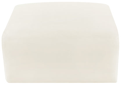 Zara Cream Velvet Ottoman Ott