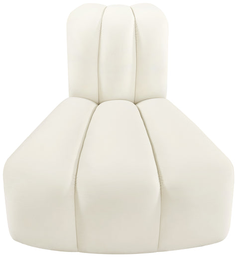 Briar Cream Velvet Upholstered Modular Reverse Corner Chair, 1 Piece