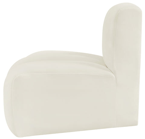 Briar Cream Velvet Upholstered Modular Reverse Corner Chair, 1 Piece