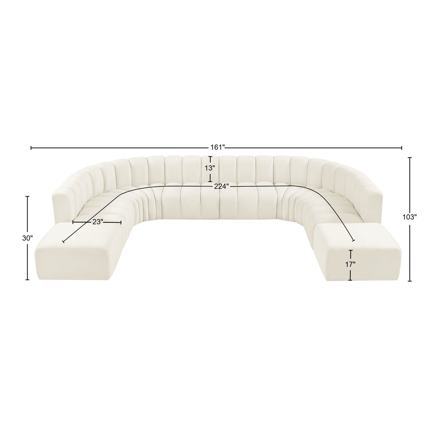 zara cream velvet modular sofa s10a