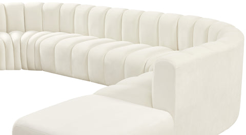 Briar Cream 161 Velvet Upholstered Modular Sectional, 10-Piece