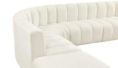 Briar Cream 161 Velvet Upholstered Modular Sectional, 10-Piece