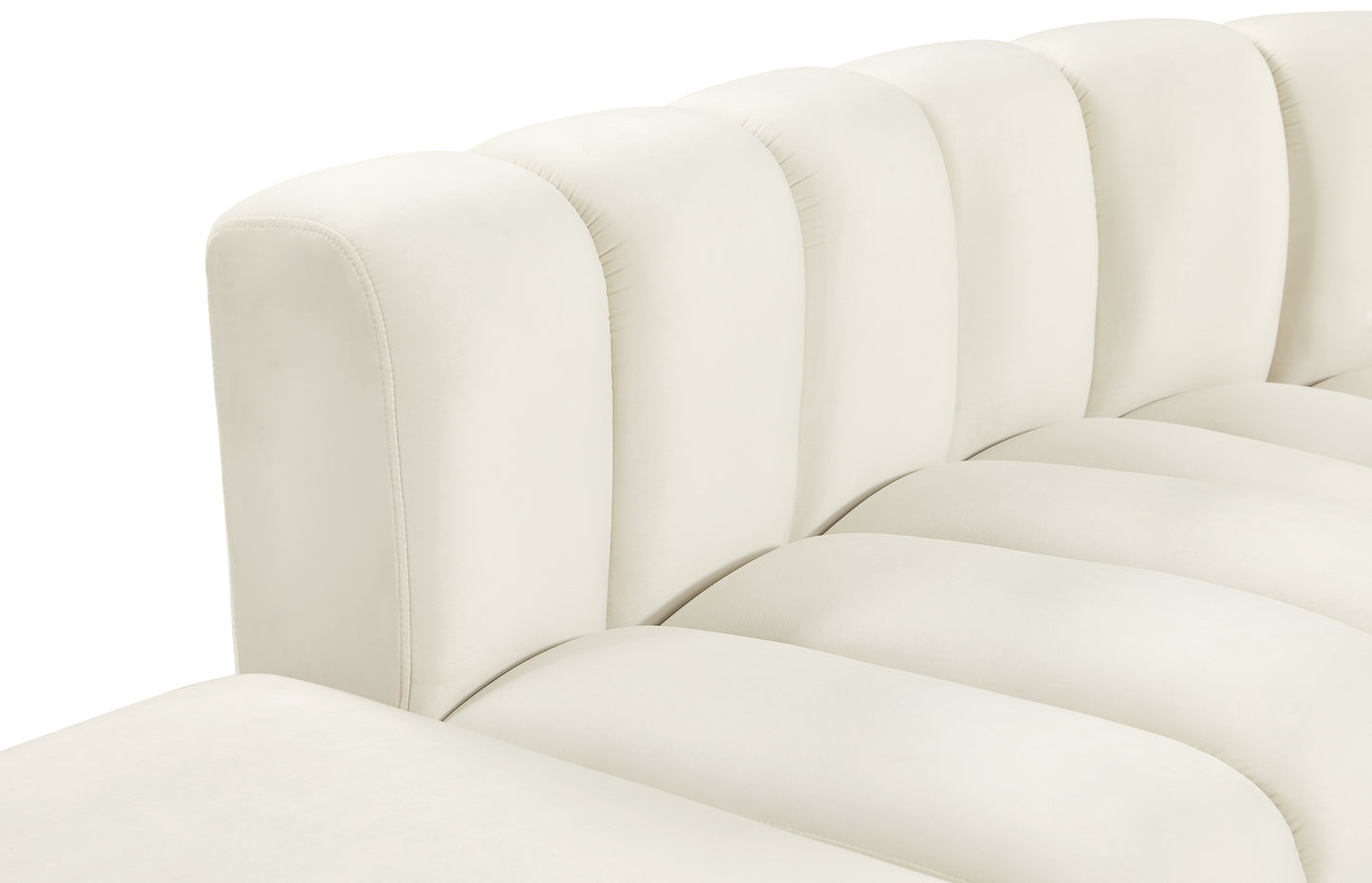 zara cream velvet modular sofa s10a