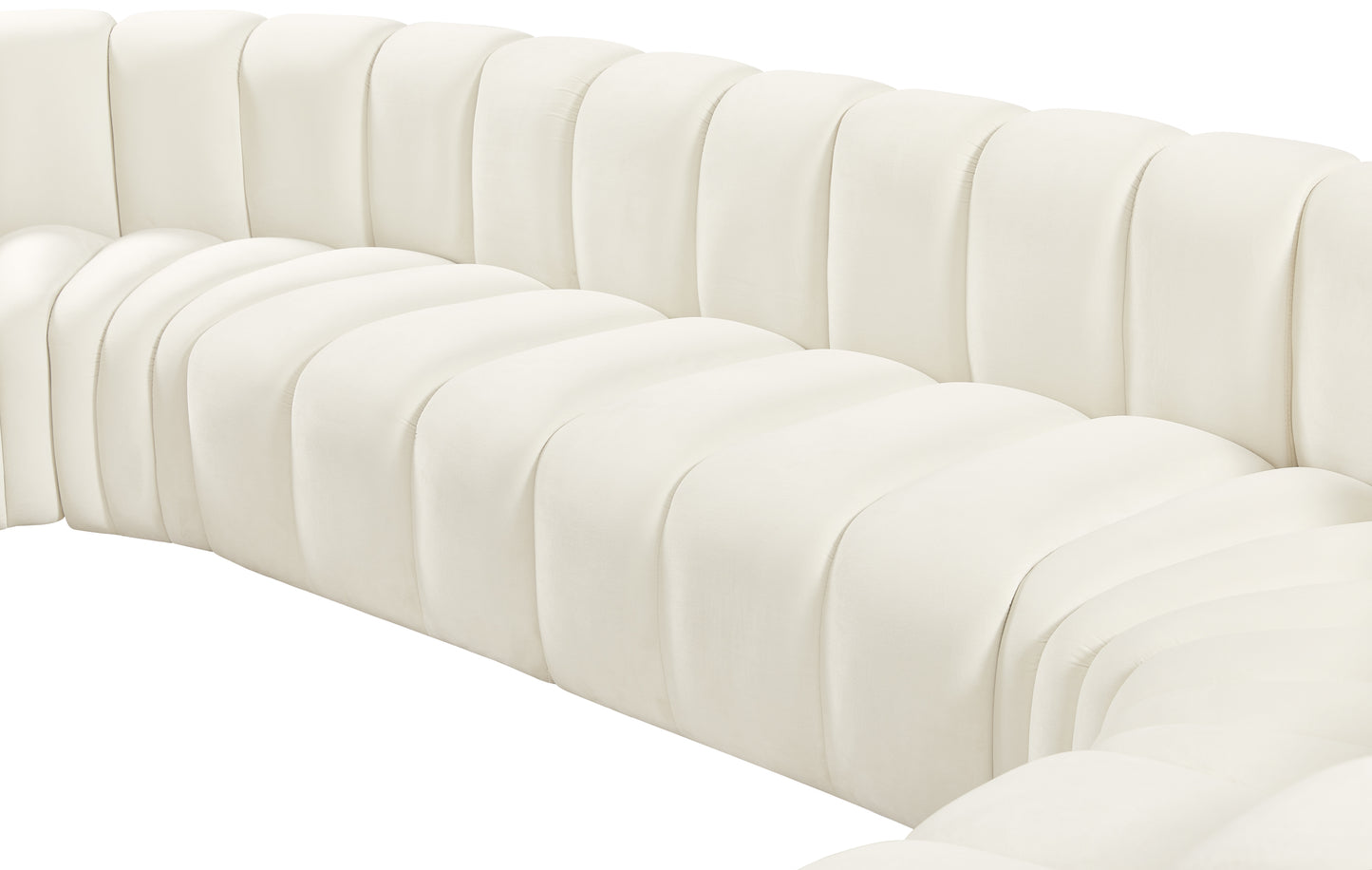 zara cream velvet modular sofa s10a