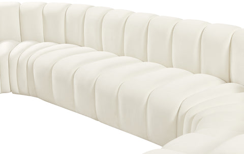 Briar Cream 161 Velvet Upholstered Modular Sectional, 10-Piece