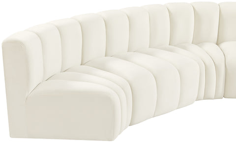 Briar Cream 161 Velvet Upholstered Modular Sectional, 10-Piece