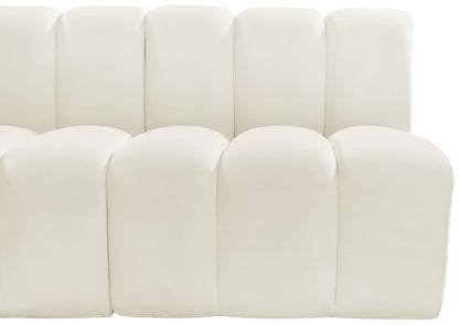 Zara Cream Velvet Modular Sofa S10A