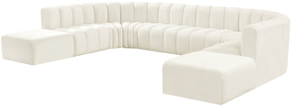 Zara Cream Velvet Modular Sofa S10A