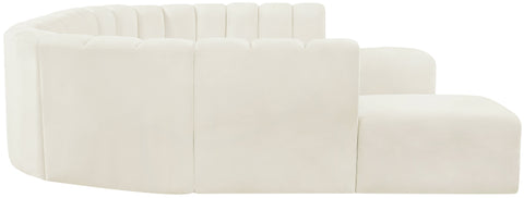 Briar Cream 161 Velvet Upholstered Modular Sectional, 10-Piece