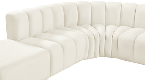 Briar Cream 161 Velvet Upholstered Modular Sectional, 10-Piece