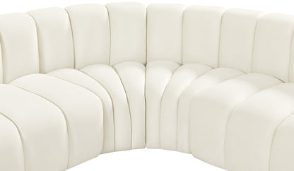 Zara Cream Velvet Modular Sofa S10A