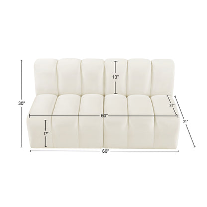 Zara Cream Velvet Modular Sofa S2A