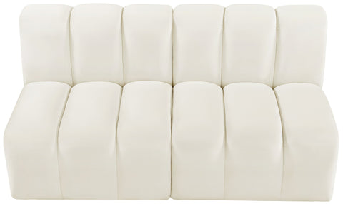 Briar Cream 60 Velvet Upholstered Modular Sectional , 2-Piece (Style 1)