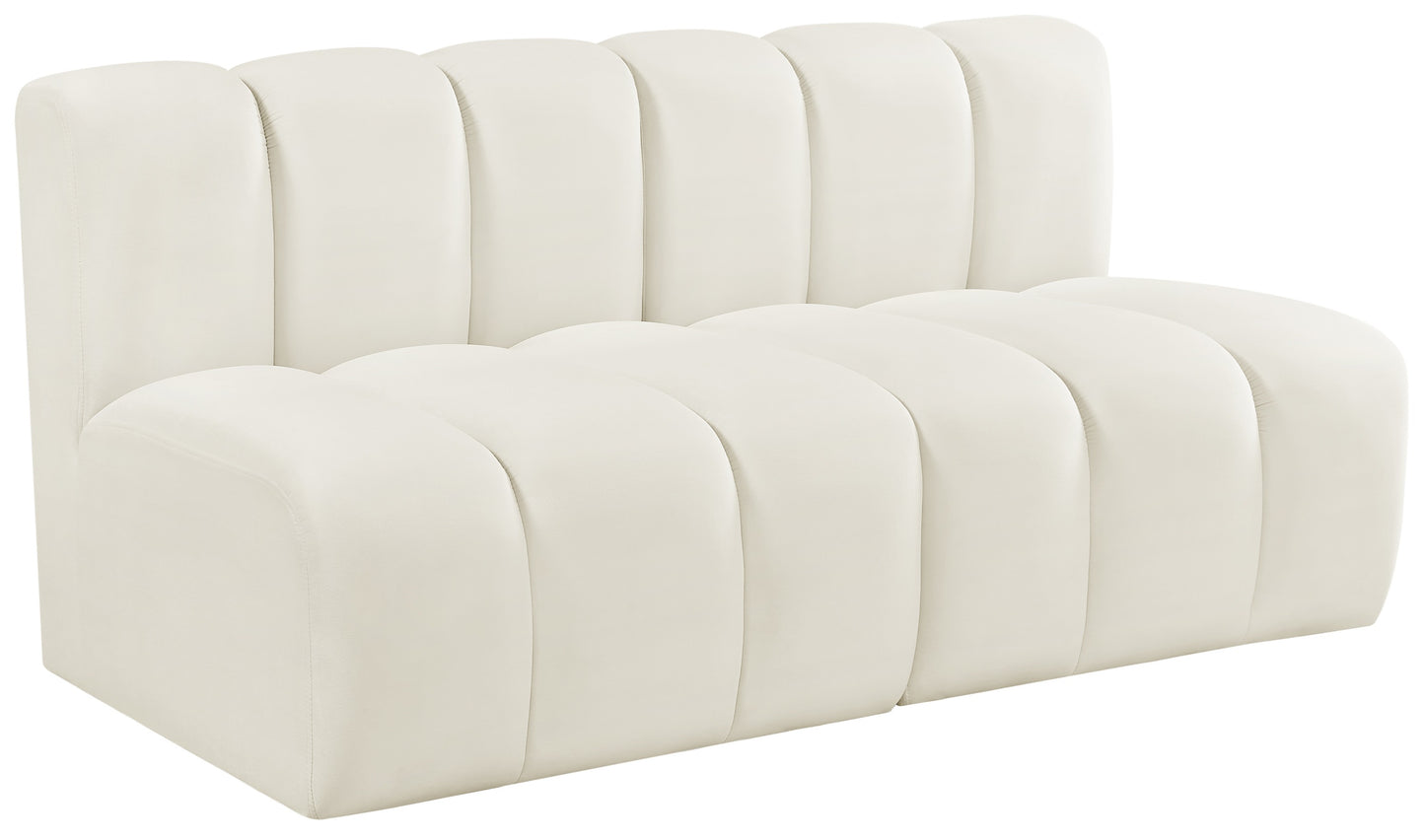 zara cream velvet modular sofa s2a