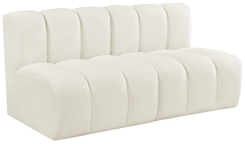 Briar Cream 60 Velvet Upholstered Modular Sectional , 2-Piece (Style 1)
