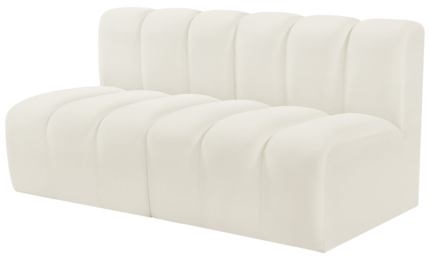 zara cream velvet modular sofa s2a