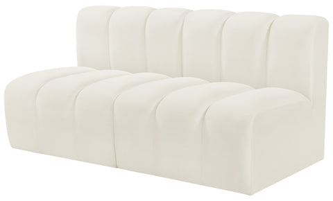 Briar Cream 60 Velvet Upholstered Modular Sectional , 2-Piece (Style 1)