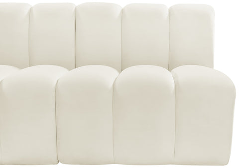 Briar Cream 60 Velvet Upholstered Modular Sectional , 2-Piece (Style 1)