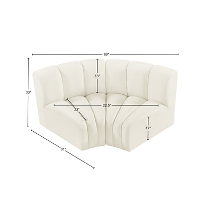 Zara Cream Velvet Modular Sofa S2B