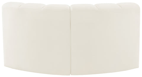 Briar Cream 60 Velvet Upholstered Modular Sectional , 2-Piece (Style 2)