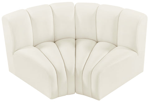 Briar Cream 60 Velvet Upholstered Modular Sectional , 2-Piece (Style 2)
